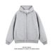 Heavyweight Zip-Up Hoodie – Oversized Unisex Streetwear For Spring & Fall (Black/Heather Grey, S-XXXL)_viptrois.com