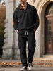 Men's Clothing Utumn And Winter Corduroy Sweatshirt Sweatpants American Style Henry Stand Collar Access Control Pullover Overalls Suit Men_viptrois.com