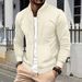 Ins 2024 Men's Autumn And Winter New Item Waffle Solid Color Zipper Baseball Pocket Long Sleeved Jacket_viptrois.com