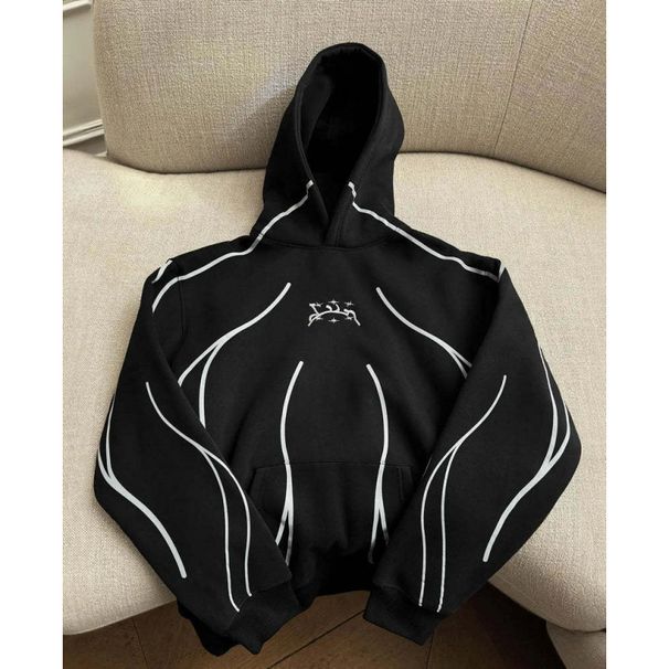Y2K Retro Striped Hoodie - Unisex Oversized Pullover Sweatshirt For Streetwear & Casual Fashion_viptrois.com