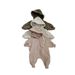 Baby Cotton Soft Oblique Zipper Hooded Long Sleeved Sweater Jumpsuit Korean Version Of The Baby Jumpsuit_viptrois.com