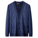 Pure Clothing Middle-aged And Elderly Men, Fleece-lined Thickened Cardigan, Winter Warm V-neck Sweater Dad, Knitted Jacket_viptrois.com