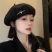 Heart-shaped Black For Women 2024 New Octagonal Beret Artist Large Head Circumference Face-slimming Hat Trendy Woolen_viptrois.com