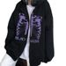 Y2K Skeleton Zipper Hoodie 90s Retro Pattern Printed Zipper Top L Sweatshirt_viptrois.com