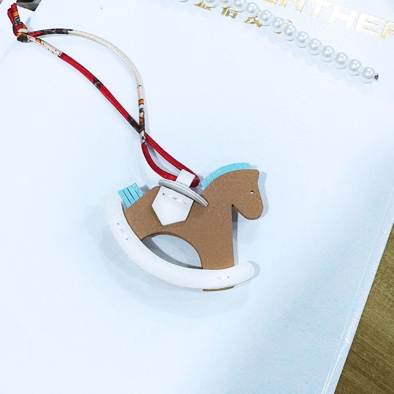 Bag Charm New Rocking Horse Women's Bag Pendant Pony Car Pendant Pony Bag Pendant Leather Cute Animal Accessories_viptrois.com