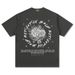 Retro flower digital printing American versatile short-sleeved T-shirt vintage heavy cotton loose trendy tops for men and women_viptrois.com