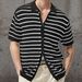 Men's Summer New Knitted Sweater Striped Woolen Casual Polo Shirt Men SY0208_viptrois.com