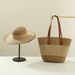 Manufacturers Supply Hot Selling Straw Hat Straw Bag Two Piece Set Sun Hat Large Brim Large Capacity Tote Bag Set Beach Bag Summer Set_viptrois.com