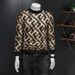 Autumn And Winter New Trendy Warm Semi-turtleneck Sweater Men's Fashion Statement Knitwear Sweater_viptrois.com