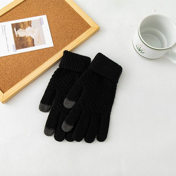 Non-Slip Knitted For Men And Women Winter With Fleece Lining Thickened Couple Style Warm Woolen Gaming Touchcreen_viptrois.com