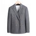 Men's Casual European And American Business Fine Checkered Double-breasted Suit, Groom And Best Man Wedding Two-piece Suit + Waistcoat + Trousers_viptrois.com