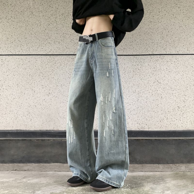 Men's Clothing American Retro Loose Wide Leg Daddy Pants Street Trend Casual Straight Trousers_viptrois.com