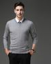 Men's V-Neck Wool Sweater – Autumn-Winter Thermal Knit Pullover (Winter Green/Flower Camel/Night Blue/Black, M-XXXL, Casual Layering Essential)_viptrois.com