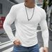 Men's Clothing Foreign Trade Europe And America Ins New Autumn Bottoming Shirt Slim Men's Long Sleeved Round Neck Casual Tops_viptrois.com