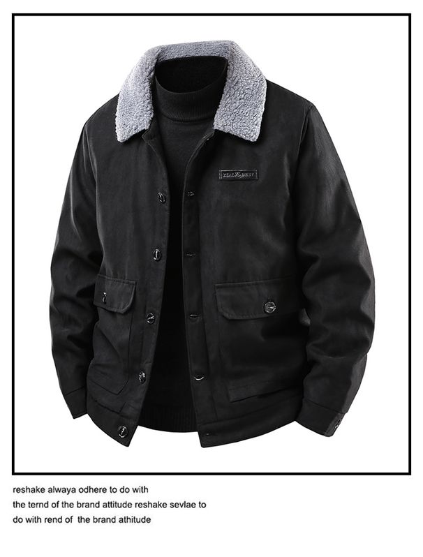 Loose Fitting Men's Warm Cotton Jacket Brand New Casual Autumn Winter Coat Middle-aged And Young Men's Fashionable Outerwear_viptrois.com