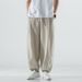Men's Clothing style cotton and linen straight pants men's retro harem bloomers men's linen cool Ruyi pants_viptrois.com