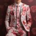 CT Men's Red Rose Cosplay Party Stage Nightclub Shiny Cool Suit Performance Jacket Trendy_viptrois.com