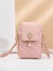 Women's New Crown Pearl Pendant Crossbody Bag - Elegant Quilted Embroidery Phone Purse For Women (Stylish)_viptrois.com
