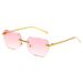 Frameless Square Sunglasses - Metal Gradient Lens With UV400 Protection (2025 Trendy Fashion Eyewear)_viptrois.com