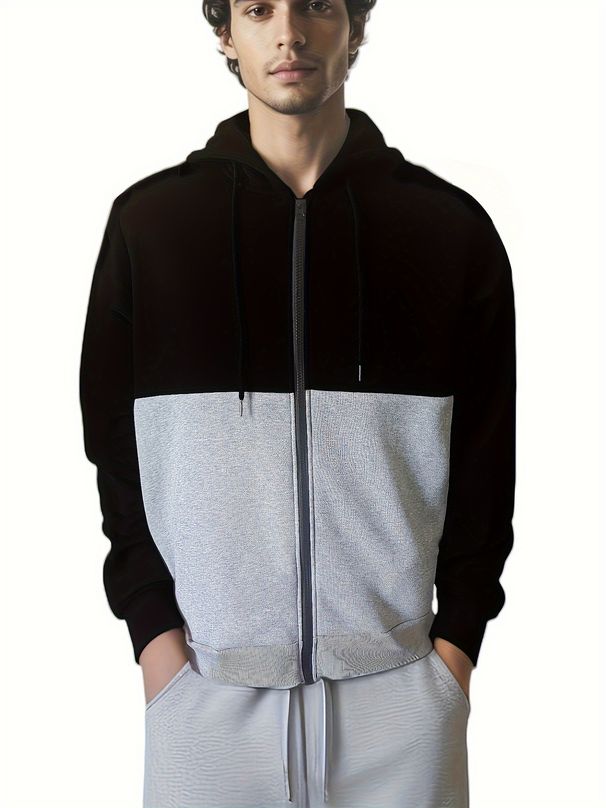 Men's Hoodie Zipper Top Splicing Jacket Hoodie In Stock_viptrois.com