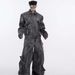 Men's Clothing Niche Retro Distressed Denim Suit Jacket Coat Wasteland Heavy Zipper Large Pocket Denim Overalls Street_viptrois.com