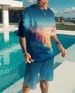 Men's Clothing Men's 3D Printing Loose And Comfortable Short Sleeved Suit_viptrois.com