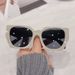 Polygonal sunglasses personality irregular diamond legs trendy glasses fashionable large frame contrast color hip hop sunglasses_viptrois.com
