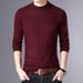 Men's Wool Sweater Winter Warm Slim Fit Semi-Turtleneck Knitwear Casual Pullover (Red, Gray, Black, Camel, Brown, Navy)_viptrois.com