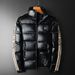 new Winter Light Luxury Tide Brand Stand Collar Hatless Down Jacket Slim European Station Men's White Eiderdown Warm Coat_viptrois.com