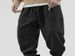 Men's Clothing Men's Fashion Street Velcro Cuff Solid Color Loose Casual Trousers_viptrois.com