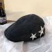 Autumn And Winter New American Retro Star Forward Hat Women's Casual Simple And Versatile Face Small Beret Painter Hat_viptrois.com