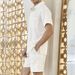Men's Clothing Textured Vacation Shirt Casual Fashion Short Sleeved Shorts Suit_viptrois.com