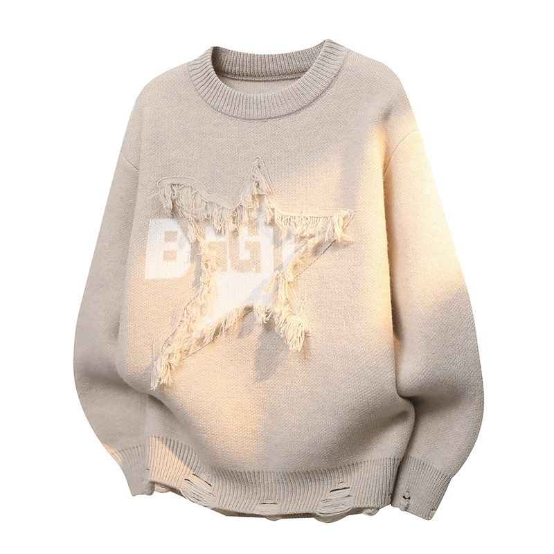 "Unisex Round Neck Knit Sweater – Minimalist Pullover For Layering, Dropshipping-Friendly (Grey/Khaki/Royal Blue, Sizes 165-190cm)"_viptrois.com