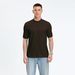 2024 Summer Casual Simple Texture Knitted T-shirt For Men, High Neck, Water Ripple Solid Color Short Sleeve_viptrois.com