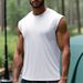 Men's Breathable Cotton Tank Top – Quick-Dry Sleeveless Vest For Gym, Running & Casual Wear (Black/Grey/White/Tibetan Blue/Army Green, S-XXL)_viptrois.com