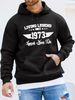 Men's Autumn And Winter Casual Fashionable Loose Hooded Sweatshirt Retro 1973 Letter Pattern Printed Warm Long Sleeved Pullover_viptrois.com