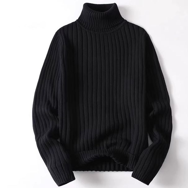 Men's Clothing Thickened Sweater Men's Winter New Style Casual Trend High Collar Cotton Knitted Sweater Men's Solid Color Large Size Sweater_viptrois.com