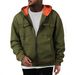 Men's Fleece-lined Hooded Zip-up Sweatshirt - Winter Warm Pullover With Pockets, Casual Streetwear For Teens & Adults_viptrois.com