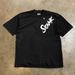 Hip Hop Letter Graffiti Print 230G Pure Cotton Short Sled T-shirt Men's Summer Ins American Trend Round Neck Half_viptrois.com