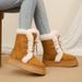 Women's Winter Snow Boots With Thick Sole - High Top Lace-Up Faux Fur Lined Warm Comfortable Shoes For Cold Weather_viptrois.com
