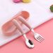 3pcs Children Spoon Forks Box Kids Stainless Steel Kids Cutlery Portable Baby Feeding Utensils Baby Spoons Baby Tableware Set_viptrois.com