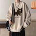Round Neck Sweatshirt Men's Spring Autumn Retro Long Sleeved Top Jacket_viptrois.com