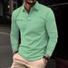 Nordmann European American Cross-Border Spring And Autumn Polo Shirt New Fashion Turn-Down Collar Three-Button Long Sleeve_viptrois.com