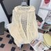 Retro Mesh Knit Sweater – Hooded Open-Front Cardigan For Teens & Young Men (Breathable, Vintage-Inspired, Lightweight For Spring/Summer Layering)_viptrois.com