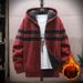 Men's Fleece-Lined Hooded Zip-Up Sweater Jacket - Casual Warm Pullover For Winter, Soft & Comfortable, Plus Size Available_viptrois.com