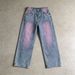 Men's Clothing Spring American Hip-hop Retro Blue Washed Distressed High Street Washed Flared Cargo Jeans_viptrois.com