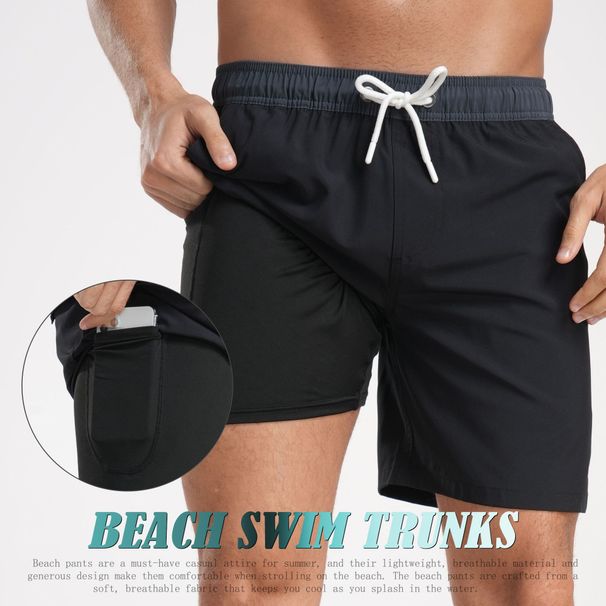 Summer New Style Men's Short Pants, Fashionable Beach Pants For Vacation, Men's Large Size, Four-cornered, Made Of Milk Silk With Lining Inside_viptrois.com