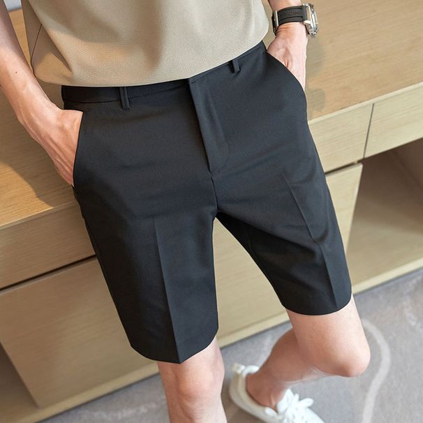 Men's Clothing Trendy Shorts Slim And Versatile Straight 5 Point Pants Casual Trendy Business Handsome Shorts_viptrois.com
