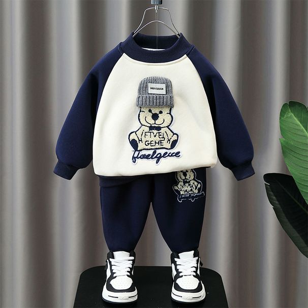 kids'clothing Children's casual fashion sports suit trend two-piece set_viptrois.com