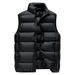 Men's Lightweight Padded Vest With Stand Collar, Winter Warm Fleece Lined Sleeveless Jacket For Casual Outdoor Wear (Black, Grey, Blue, Green)_viptrois.com